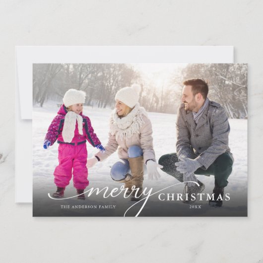 Frohe Weihnachten Modernes Script Foto Weihnachten (Vorderseite)