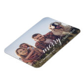 Frohe Weihnachten Modernes Script Holiday Foto Magnet (Linke Seite)