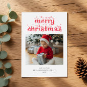 Frohe Weihnachten Modernes Snowy Script Foto