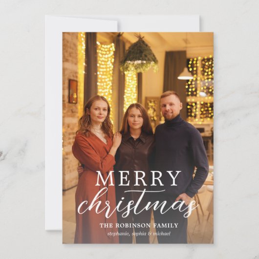 Frohe Weihnachten Modernes volles Foto (Vorderseite)