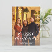 Frohe Weihnachten Modernes volles Foto (Stehend Vorderseite)