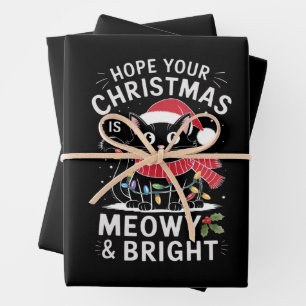 Frohe Weihnachten, möge es miauen und hell sein Ka Geschenkpapier Set
