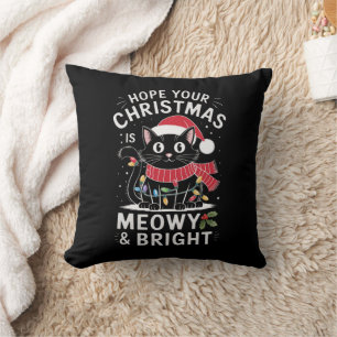 Frohe Weihnachten, möge es miauen und hell sein Ka Kissen