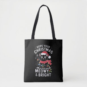 Frohe Weihnachten, möge es miauen und hell sein Ka Tasche