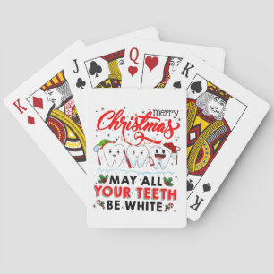 Frohe Weihnachten, mögen all deine Zähne weiß sein Spielkarten
