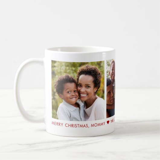 Frohe Weihnachten Mommy 3 Foto Custom Coffee Tasse (Links)