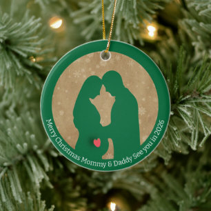 Frohe Weihnachten Mommy & Daddy Bis 2026 Keramik Ornament