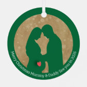 Frohe Weihnachten Mommy & Daddy Bis 2026 Ornament Aus Metall (Rückseite)
