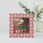 Frohe Weihnachten Mommy Red White Geometric Foto (Stehend Vorderseite)