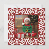 Frohe Weihnachten Mommy Red White Geometric Foto (Vorderseite)