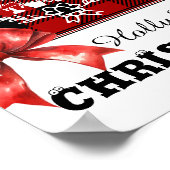 Frohe Weihnachten Monogramm Kranz Buffalo Karo Poster (Ecke)