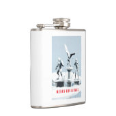 Frohe Weihnachten. Monster-Eisskulpturen Flachmann (Rechts)