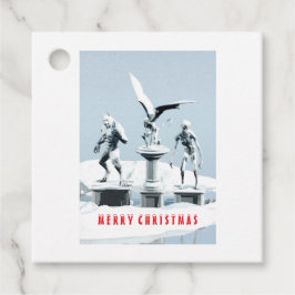 Frohe Weihnachten. Monster-Eisskulpturen Geschenkanhänger