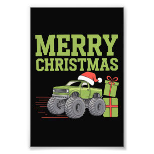 Frohe Weihnachten Monster Truck Kleinkind Jungen X Fotodruck
