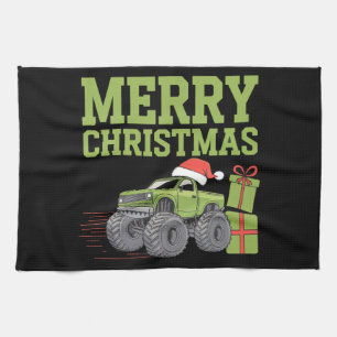 Frohe Weihnachten Monster Truck Kleinkind Jungen X Geschirrtuch