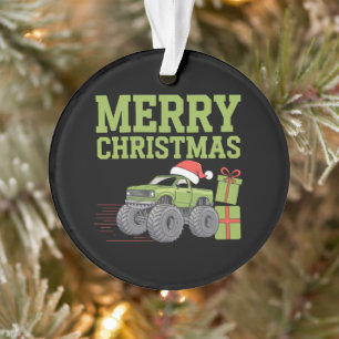Frohe Weihnachten Monster Truck Kleinkind Jungen X Ornament