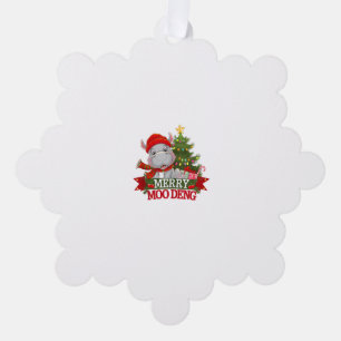 Frohe Weihnachten Moo Deng Weihnachtsbaby Hippo Sa Ornament Karte