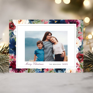 Frohe Weihnachten Moody Watercolor Florales Foto