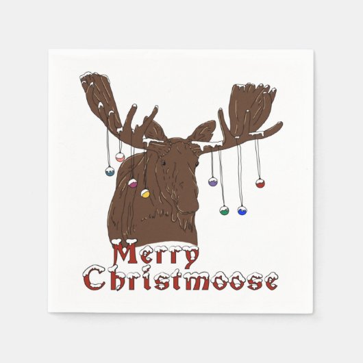 Frohe Weihnachten Moose Napkins Serviette (Vorderseite)