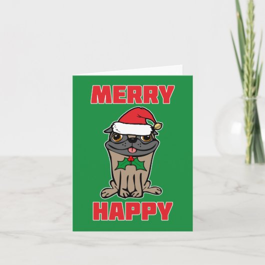 Frohe Weihnachten Mops (Vorderseite)