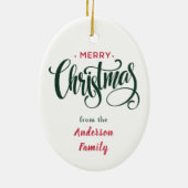 Frohe Weihnachten Mops Welpe Weihnachten Keramik Ornament (Hinten)