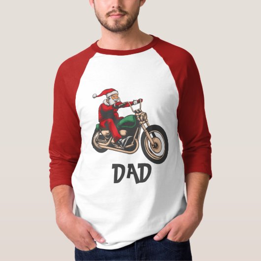 Frohe Weihnachten Motorradfahrer Personalisiert T-Shirt (Vorderseite)