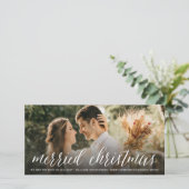 Frohe Weihnachten Mr. and Mrs. Foto Modern Wedding (Stehend Vorderseite)