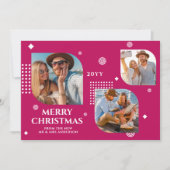 Frohe Weihnachten Mr. & Mrs. 3 Foto Collage Modern (Vorderseite)