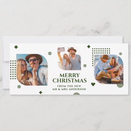 Frohe Weihnachten Mr. & Mrs. 3 Foto Collage Modern (Vorderseite)