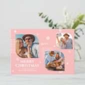 Frohe Weihnachten Mr. & Mrs. 3 Foto Collage Modern (Stehend Vorderseite)