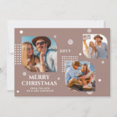 Frohe Weihnachten Mr. & Mrs. 3 Foto Collage Modern (Vorderseite)