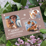 Frohe Weihnachten Mr. & Mrs. 3 Foto Collage Modern<br><div class="desc">Frohe Weihnachten Mr. & Mrs. 3 Foto Collage Trendy Moderne Weihnachtskarten zeigt eine Foto-Collage von drei Ihrer Lieblings-Fotos mit dem Text "Frohe Weihnachten von den neuen Mr. & Mrs." in elegantem, weißem Drehbuch. Personalisieren Sie den Text durch Bearbeiten in den bereitgestellten Textfeldern. Ideal für Weihnachten, um Freunde und Familie zu...</div>