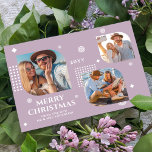 Frohe Weihnachten Mr. & Mrs. 3 Foto Collage Modern<br><div class="desc">Frohe Weihnachten Mr. & Mrs. 3 Foto Collage Trendy Moderne Weihnachtskarten zeigt eine Foto-Collage von drei Ihrer Lieblings-Fotos mit dem Text "Frohe Weihnachten von den neuen Mr. & Mrs." in elegantem, weißem Drehbuch. Personalisieren Sie den Text durch Bearbeiten in den bereitgestellten Textfeldern. Ideal für Weihnachten, um Freunde und Familie zu...</div>