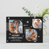 Frohe Weihnachten Mr. & Mrs. 3 Foto Collage Modern (Stehend Vorderseite)