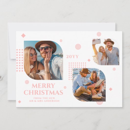 Frohe Weihnachten Mr. & Mrs. 3 Foto Collage Modern (Vorderseite)