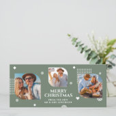 Frohe Weihnachten Mr. & Mrs. 3 Foto Collage Modern (Stehend Vorderseite)