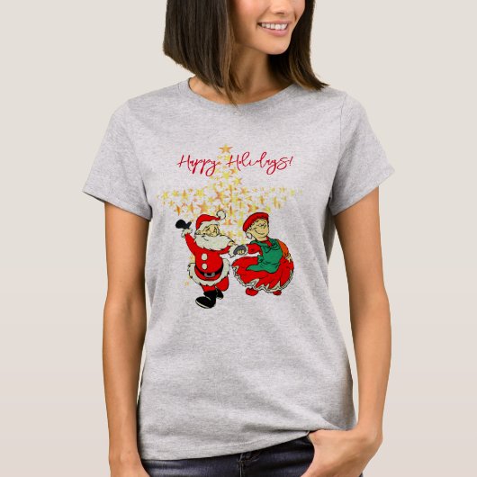 Frohe Weihnachten Mr. & Mrs. Claus T-Shirt (Vorderseite)