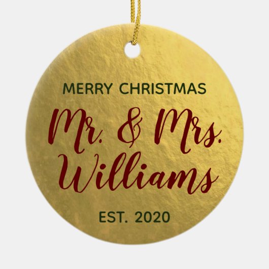 Frohe Weihnachten Mr. & Mrs. Keramik Ornament (Vorne)