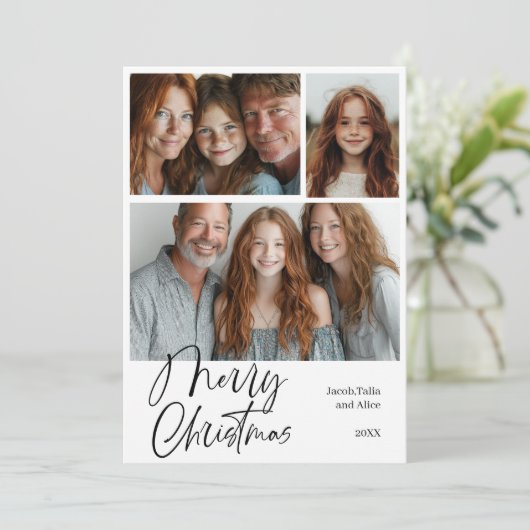 Frohe Weihnachten Multi drei Foto Design (Stehend Vorderseite)