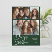 Frohe Weihnachten Multi drei Foto Design Grün (Stehend Vorderseite)