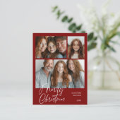 Frohe Weihnachten Multi drei Foto Design Red (Stehend Vorderseite)