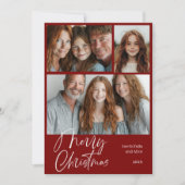 Frohe Weihnachten Multi drei Foto Design Red (Vorderseite)