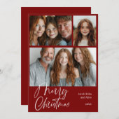 Frohe Weihnachten Multi drei Foto Design Red (Vorne/Hinten)