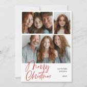 Frohe Weihnachten Multi drei Foto Design Red (Vorderseite)