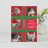 Frohe Weihnachten Multi Five Katzenfoto (Stehend Vorderseite)