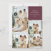 Frohe Weihnachten Multi-Foto-Collage-Nachricht Rot (Vorderseite)