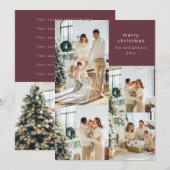 Frohe Weihnachten Multi-Foto-Collage-Nachricht Rot (Vorne/Hinten)
