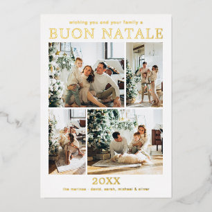 Frohe Weihnachten Multi Foto Gold Folien Feiertagskarte