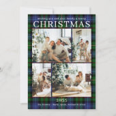 Frohe Weihnachten Multi Foto Grün Kariert (Vorderseite)