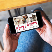 Frohe Weihnachten Multi Foto Red Calligraphy Scrip